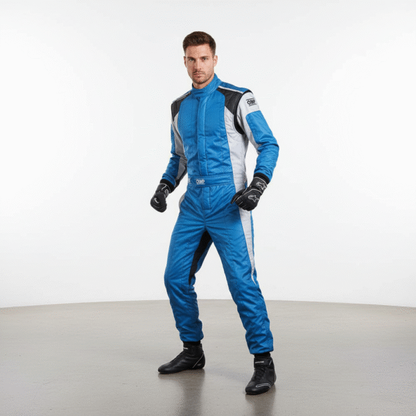 Yildirim GP-1 Apex Performance Racing Suit – Electric Blue & Silver Edition