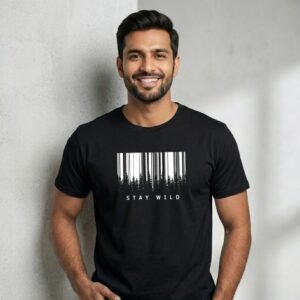 Black graphic forest tee