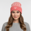 Pink knitted beanie
