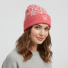 Pink knitted beanie