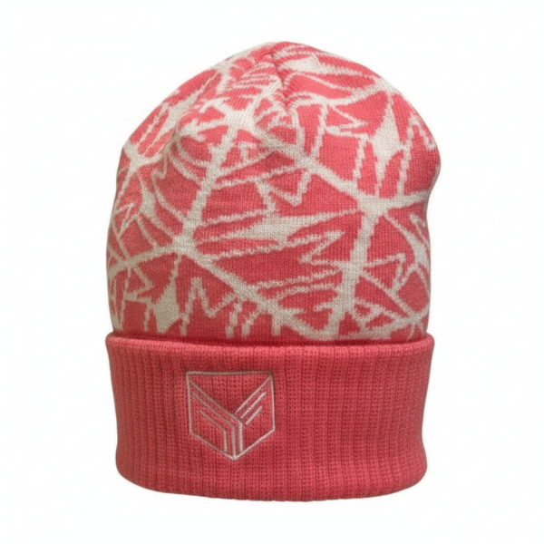 Pink knitted beanie