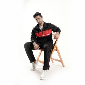 Red-Panel Black Tracksuit